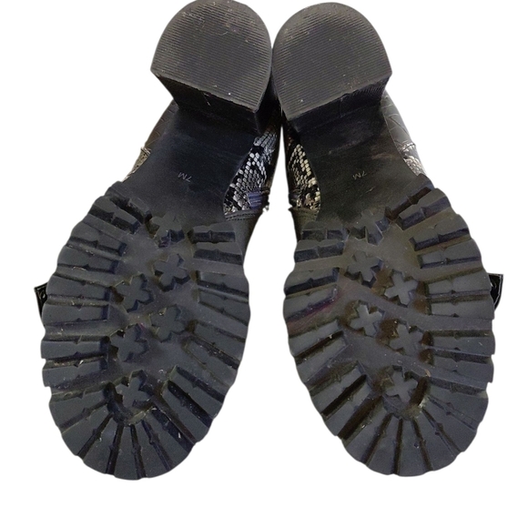 Jeffrey Campbell Lilith Black And Gray Studded Snake Platform Heeled Booties 7 - Picture 8 of 12